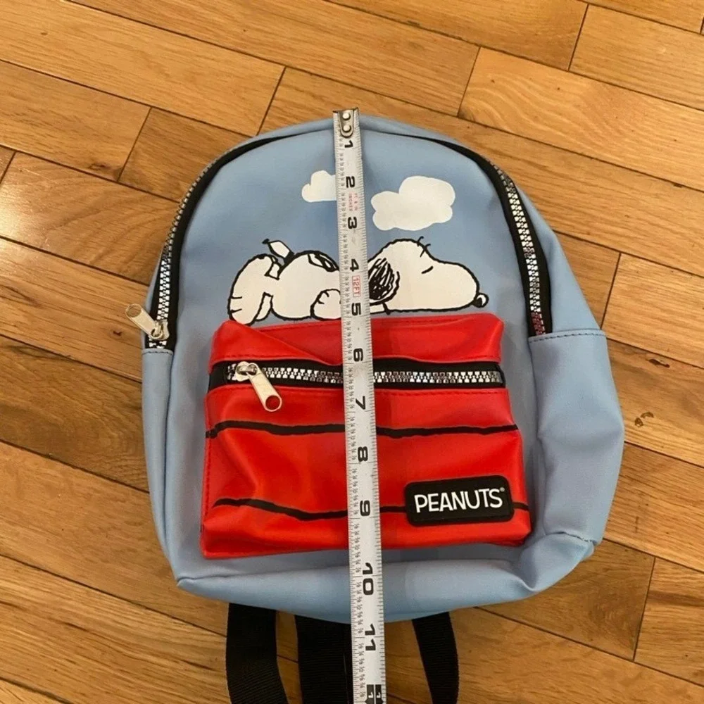 Peanuts Snoopy Mini Backpack Light Blue Red Napping Snoopy Doghouse New